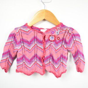 Pink & Purple knit cardigan 6-9m